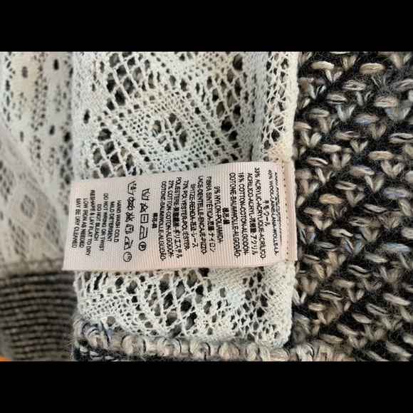 Free People Long Oversize Gray Boho Comfortably Hooded Sweater M - Picture 7 of 7